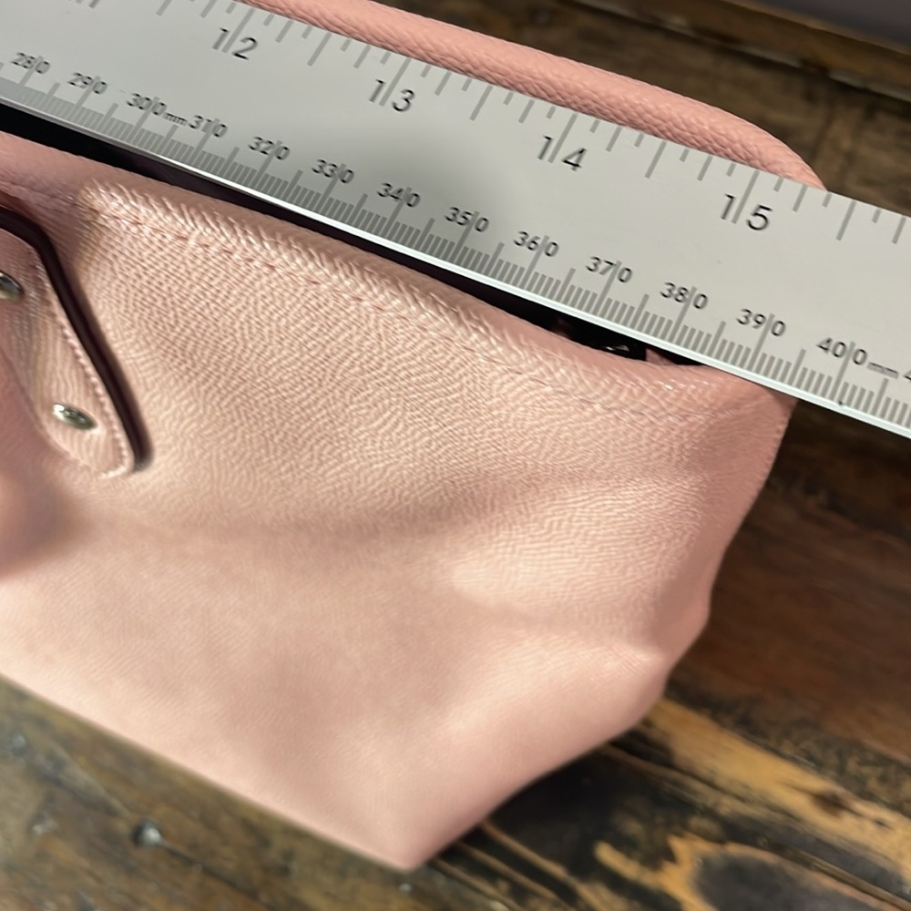 Coach petal pink handbag nice shape some nics along handle as shown - beautiful! - Picture 14 of 17